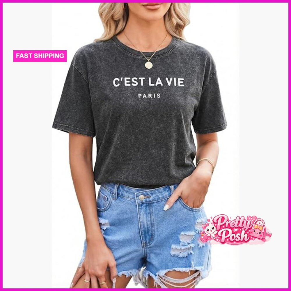 Oversized Vintage Washed Cotton Graphic Tee Loose Fit Streetwear Top